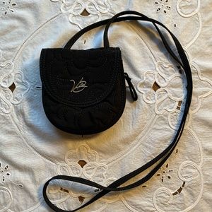 Vera Bradley petite black microfiber crossbody bag